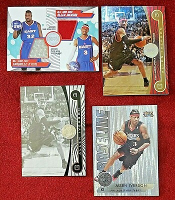 2005-06 Topps First Row Dual Relics O'NEAL IVERSON Black and White Gold Rainbow