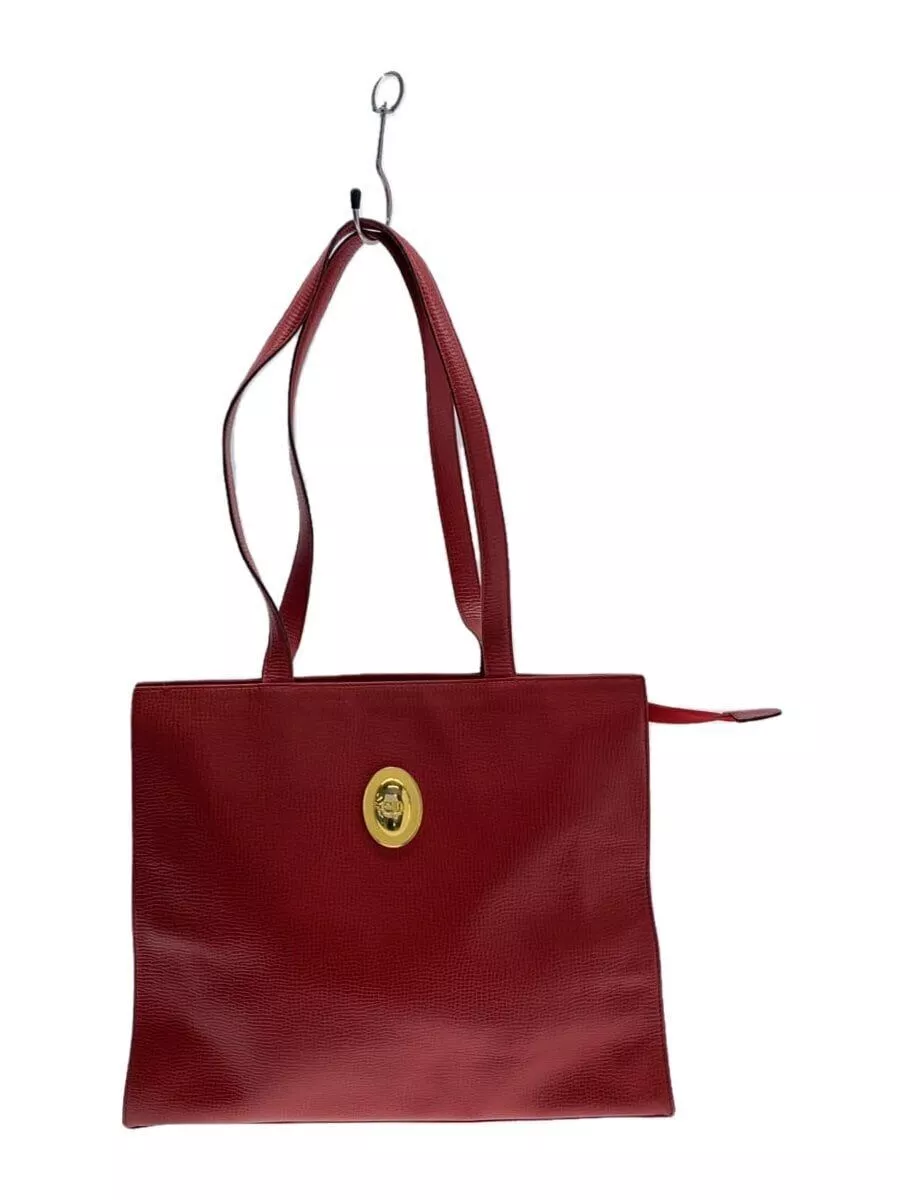 Sac à main Christian Dior fourre tout cuir rouge carré rayé occasion