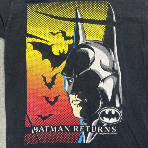 Vintage 1992 Batman Returns Youth Shirt Kids Sz XL Tee T Shirt Black EUC! Rare! - Picture 4 of 18
