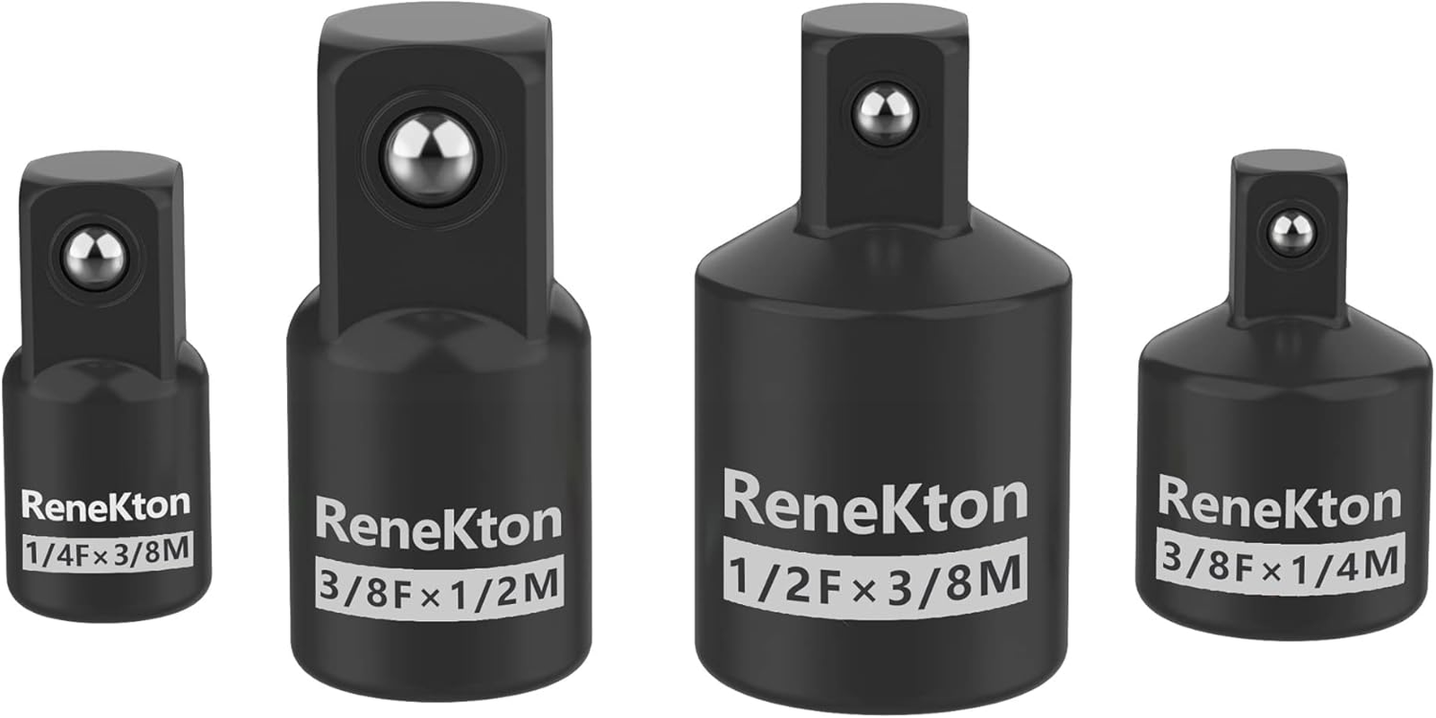 Impact Socket Adapter Set with SAE Standard Sizes 1/4 Inch Reducer