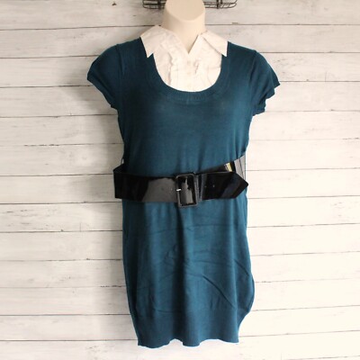 Derek Heart Vintage Tunic Sweater Plus Size 3X Short Sleeve Belted
