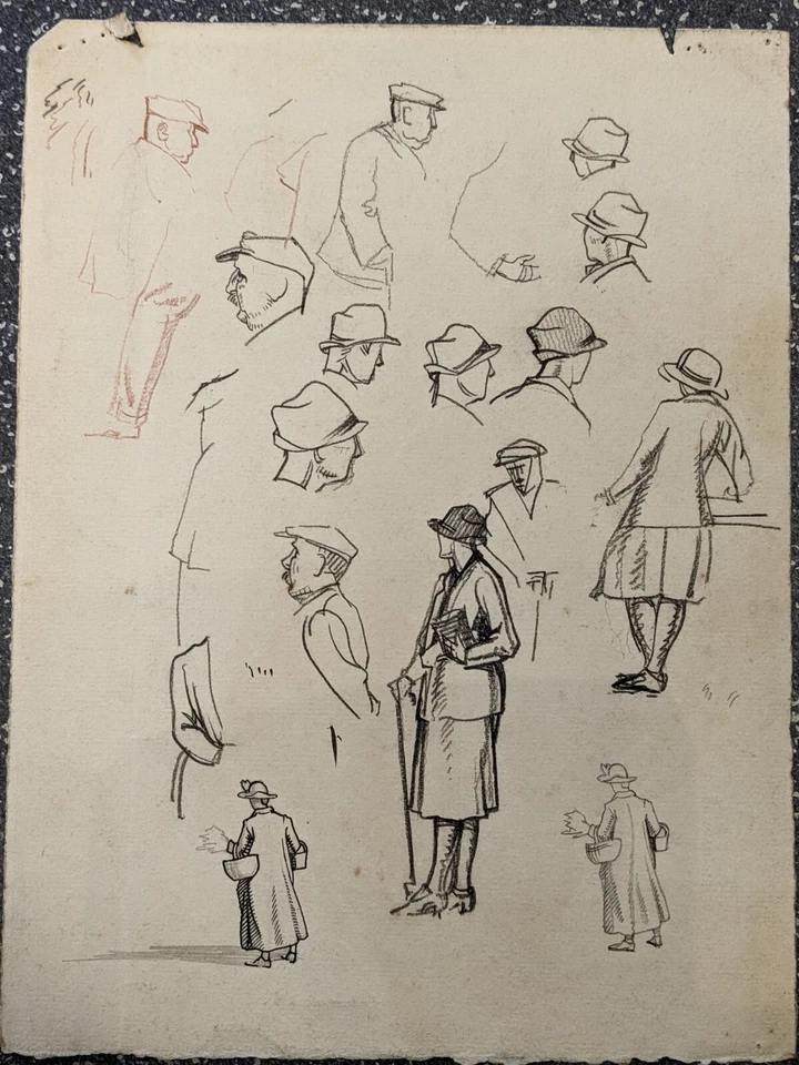 Коллекция оригинальных карандашных рисунков 1930-х годов Арчибальда Майкла Флетчера RBSA - Изображение 4 из 4