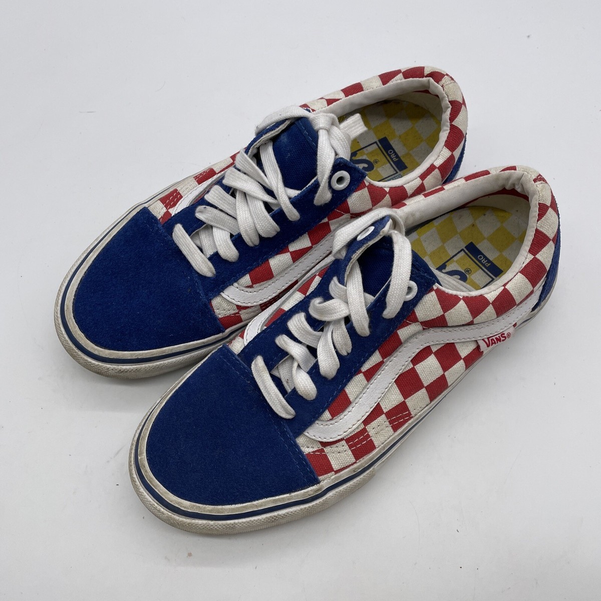 VANS Old Skool Checkered Red White Blue Men’s Skate Sneakers Shoes