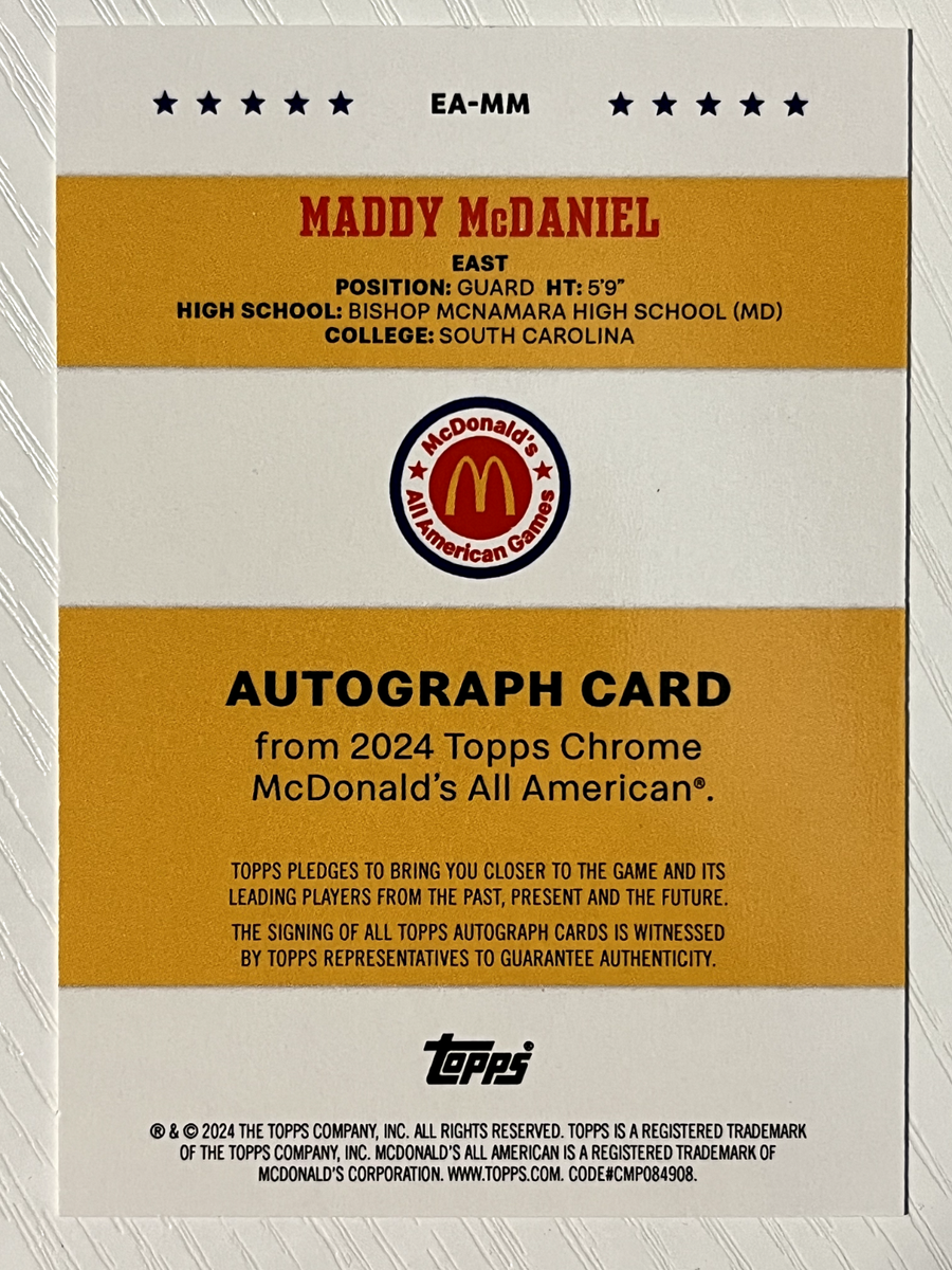 Maddy McDaniel 2024 Topps Chrome McDonald