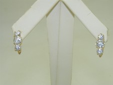 14k Yellow Gold CZ Lever Back Earrings
