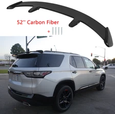 52'' Carbon Fiber Rear Trunk Roof Spoiler Wing For Chevrolet Traverse 18-21
