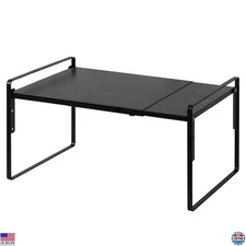 Expandable Height Adjustable Cabinet Shelf Organizer - Stackable Metal Riser XL