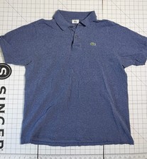 Lacoste Polo Shirt Men's XL Size 6 Blue Short Sleeve Classic Fit Piqu  Croc Logo