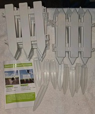 12 Piece White Picket Garden Fence Open Bag
