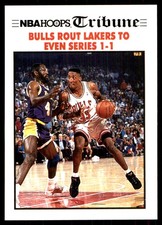 Bulls Rout Lakers To Even Series 1-1 1991-92 Hoops #539 NBA READ FREE SHIPPING
