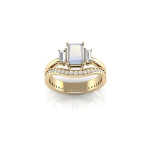 Authentic 925 Sterling Silver Natural Moonstone Ring June Birthstone for Women