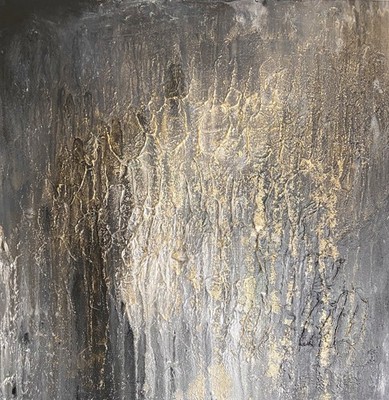 Modernes modernes abstraktes Acryl Strukturgemälde auf 60 x 60 cm Leinwand