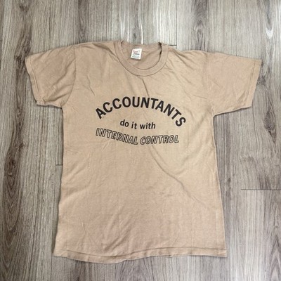 Vintage 70s Stedman Sport T Accountants Do It With Internal Control Beige Medium