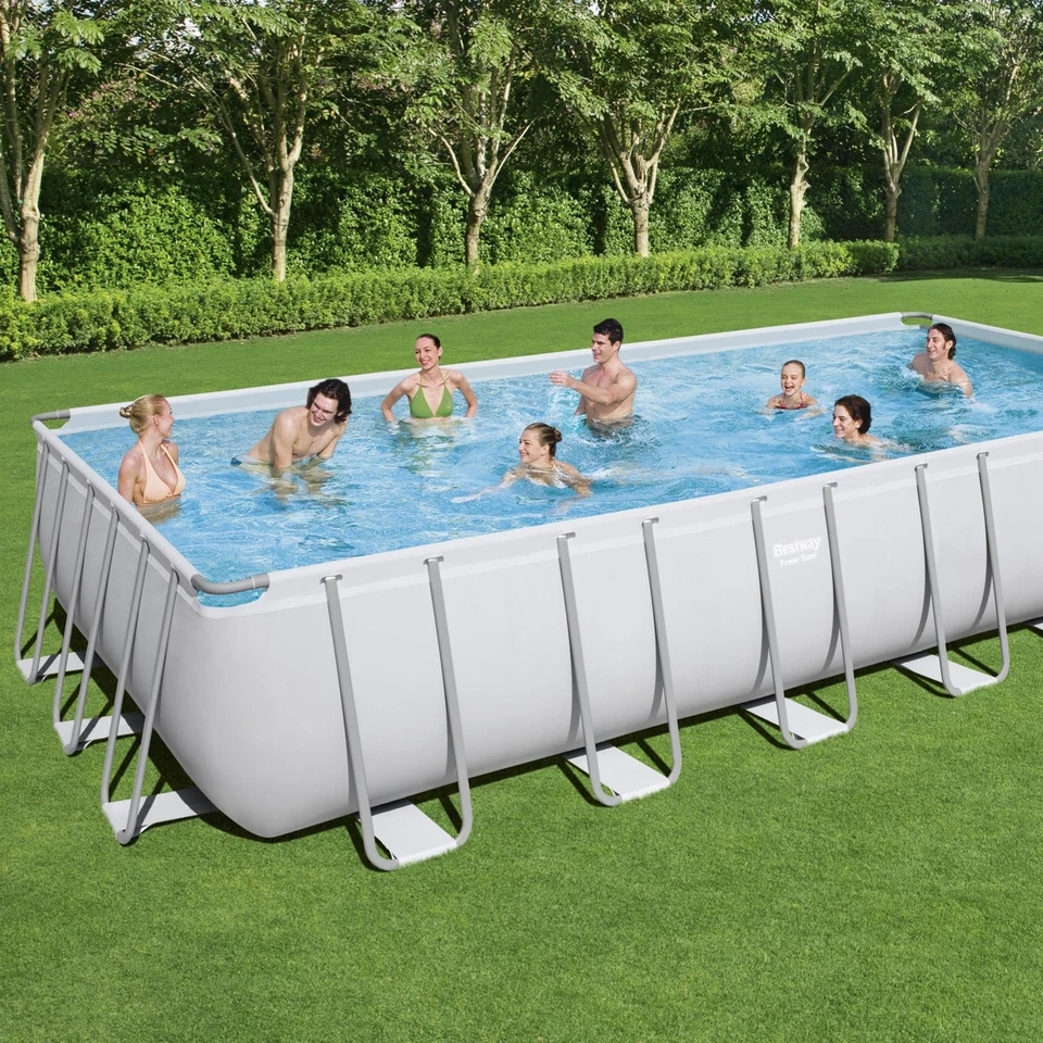 BESTWAY Piscina rettangolare con filtro a sabbia 732x366x132 cm bianco - Immagine 3 di 4