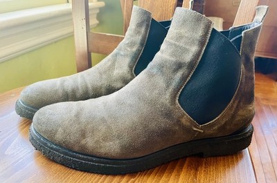 Untamed Street Brompton Dark-Moss Suede Chelsea Boots Size 44