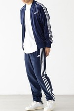 RARE Adidas Originals Men's SST Tracksuit Velour Jacket  Pant Blue Size NWT