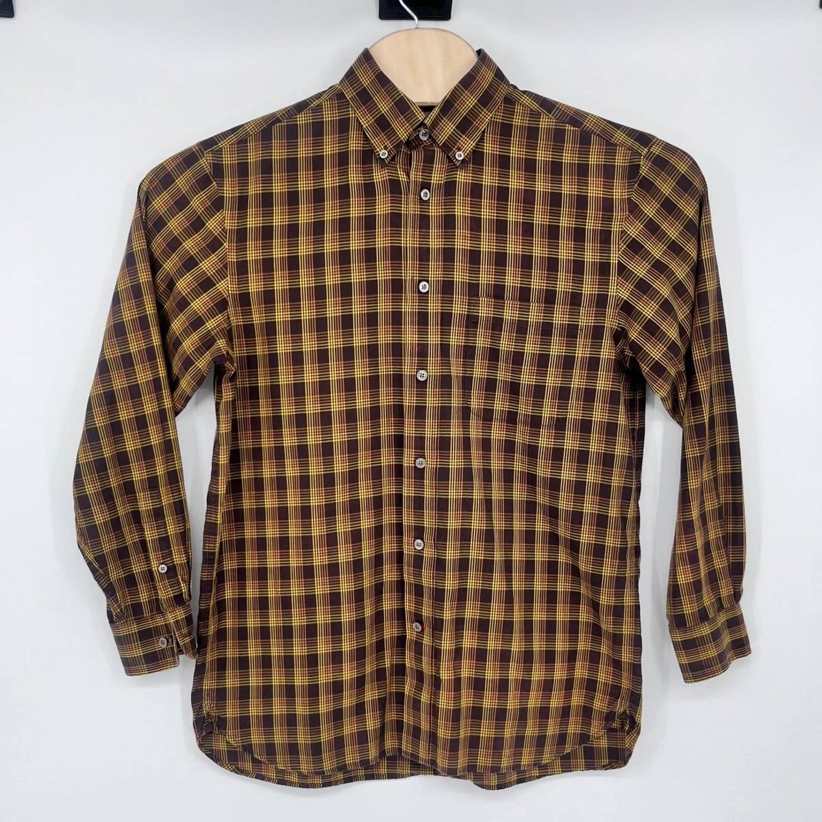 Chemise Homme Daniel Cremieux – Taille XL – Carreaux Jaune/blanc/noir – 100% Coton