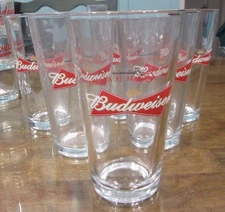 Budweiser Made in America Pint Pub Glass Set of 6