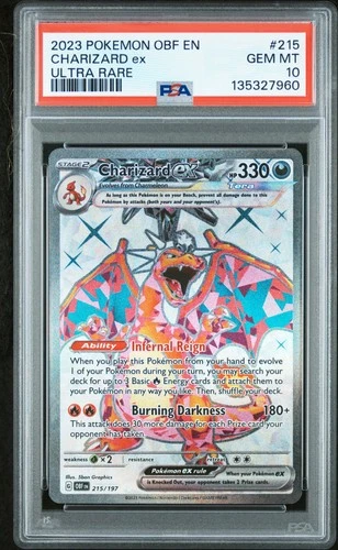 2023 POKEMON OBF EN-OBSIDIAN FLAMES ULTRA RARE #215 CHARIZARD EX PSA 10