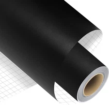 Matte Black Permanent Adhesive Vinyl Roll- 12" X 15 FT Permanent Vinyl for Craft