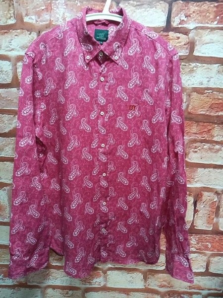 Men Henry Cotton'S Shirt Pink Linen 40 /L / 48