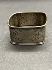 Vintage Sterling Silver Napkin Ring Monogram Engraved Tableware Silverware Gift