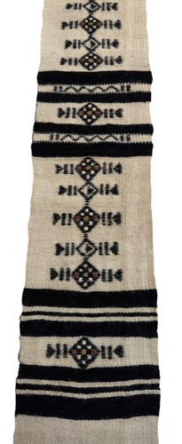 Vintage afrikanische Kunst handgewebt Wolle Textil Tischläufer Wandbehang Stola 86x9 Zoll - Bild 2 von 16