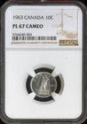 1963 Canada Silver 10 Cents 10C NGC PL67 Cameo - Quality