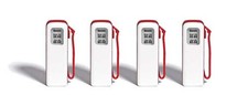 Busch 7775 HO Scale Gas Pumps pkg 4 
