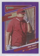 2021 Donruss Variation Holo Purple Mike Trout (Standing by Batting Cage) 0xx9