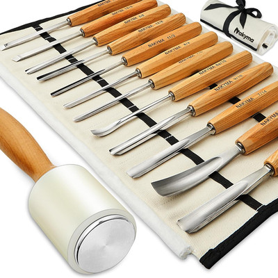12-Piece Wood Carving Kit, Cr-V Steel, Canvas Case
