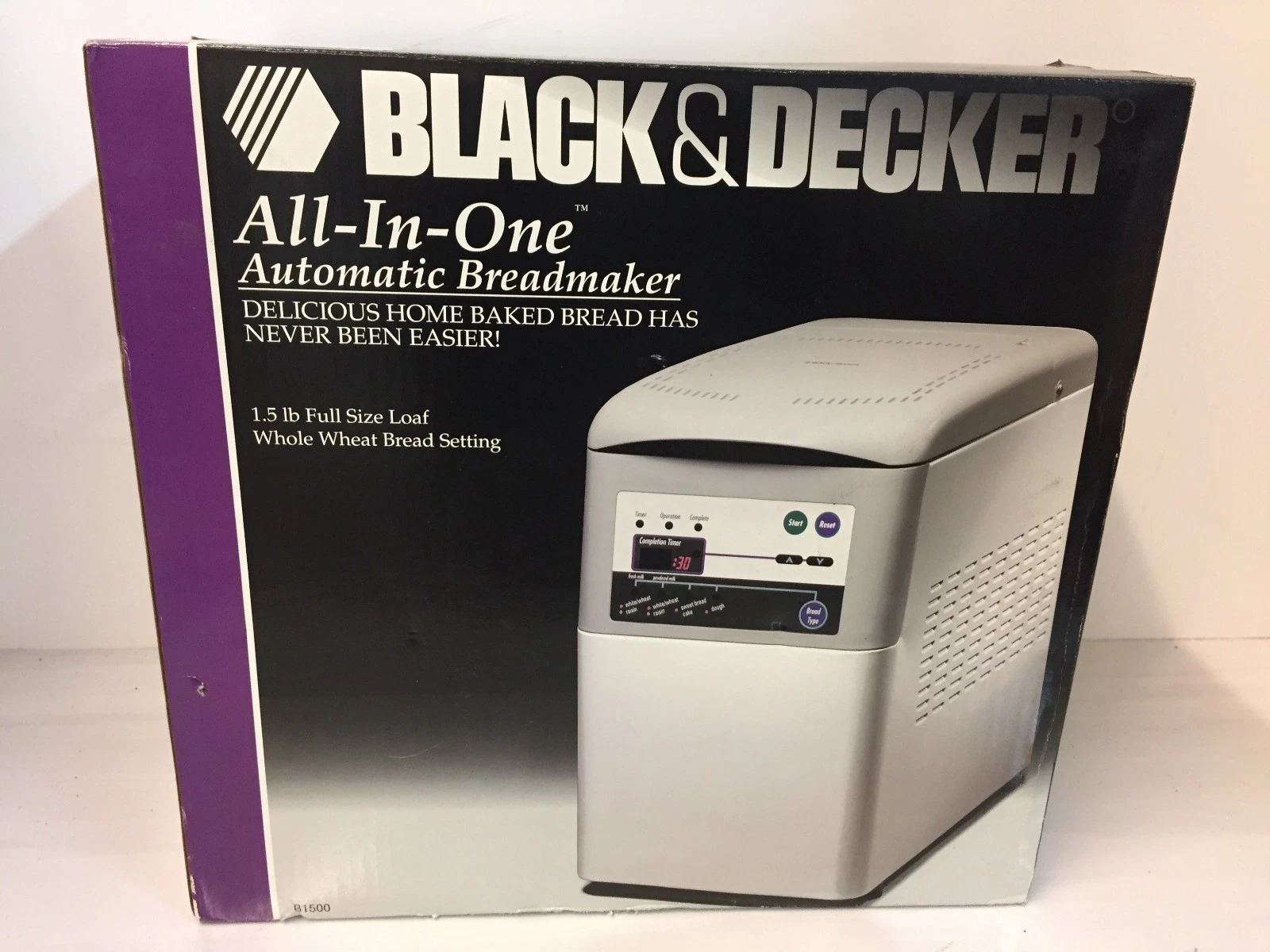 Black & Decker All-In-One Automatic Breadmaker B1500 1.5lb Loaf White * SEALED