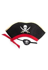 Costume Hats Deluxe Pirate Hat  Eyepatch 