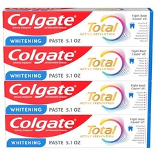 Colgate Total Whitening Toothpaste Paste, 5.1 oz, 4 Pack 0.98 per gallon