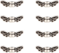 200Pcs Fairy Wing Spacer Beads Tibetan Alloy Angel Wing Charm Beads Spacers Loos