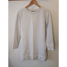 Athleta Lolo Sweatshirt Dress Heather Gray Crewneck Pockets Small