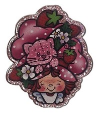 5 Pc Strawberry Shortcake - Acrylic Flatback Charms - For Badge Reels DIY Crafts