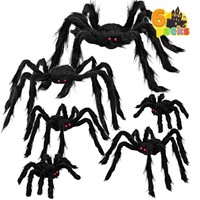 Halloween Spinnen Deko Set Grusel PlüSchspinne Outdoor Indoor Party 6 StüCk