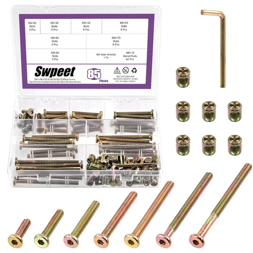 85Pcs M6 20/30/40/50/60/70/80Mm Colored Zinc Screws Kit, Hex Socket Head Cap Cri - product listing photo