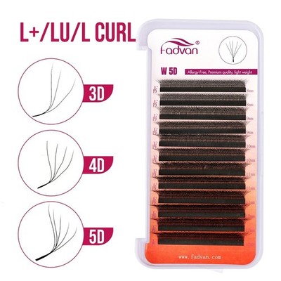 FADVAN 3D/4D/5D W Lashes Fox Eyes 0,07 W Shape Wimpernverlängerung 8-15mm Natur
