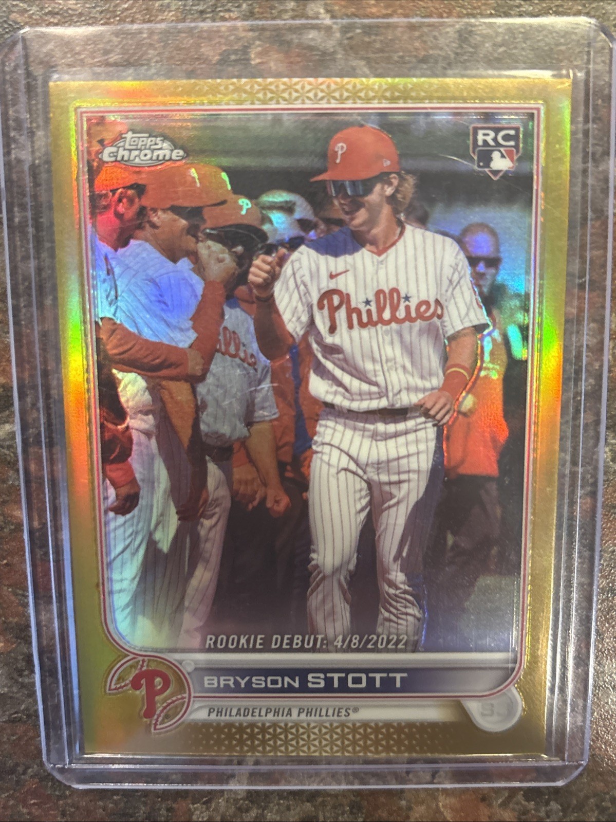 2022 Topps Chrome Update Series - Bryson Stott #USC154 Gold Refractor 02/50 (RC)