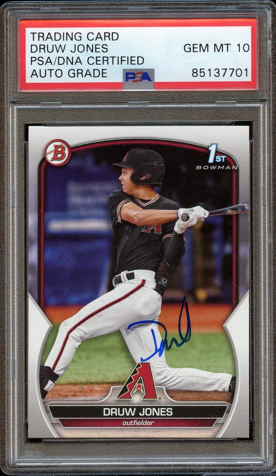 Druw Jones AUTOGRAPH 2023 1st Chrome Bowman SIGNED PSA 10 GEM MINT AUTO