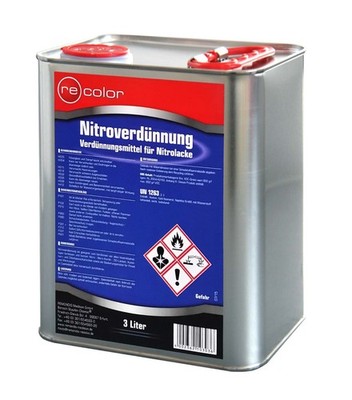 Nitroverdünnung 3 Liter Nitro Verdünnung Lackverdünner Reiniger Recolor