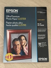 NEW Epson 8.5" x 11" Ultra Premium Photo Paper Luster 50 sheets Unopened S041405
