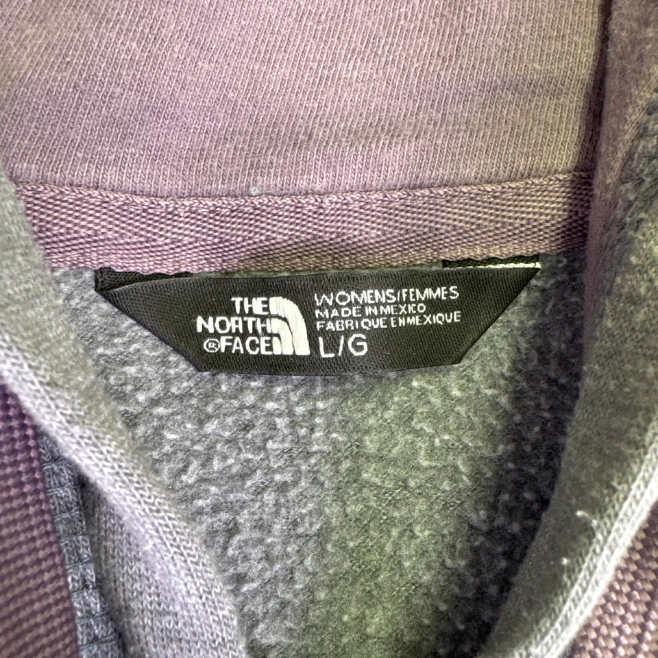 Chaqueta forrada de vellón con cremallera completa The North Face para mujer talla grande gris y púrpura Foto 3 de 4