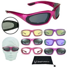 Extra Small Womens Motorcycle Sunglasses Foam Padded Riding Glasses Pink Girls