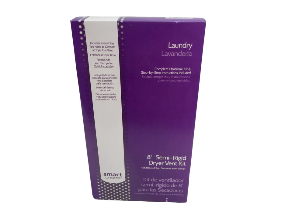 Комплект полужестких вентиляционных отверстий для сушильной машины Smart Choice 8 футов 1 вентиляционное отверстие 1 колено 90* 1 соединительный воздуховод - Изображение 3 из 3