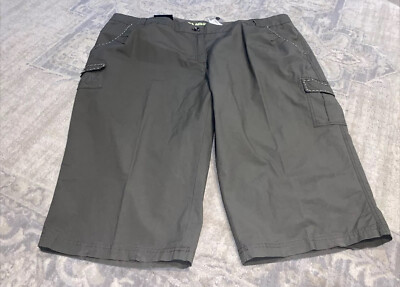 New Avenue women's  Plus Sz 26 capri olive green modern fit Pants