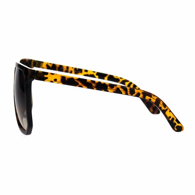 Retro Oversize Large Rectangular Mobster Flat Top Sunglasses Shiny Black Blue Yellow