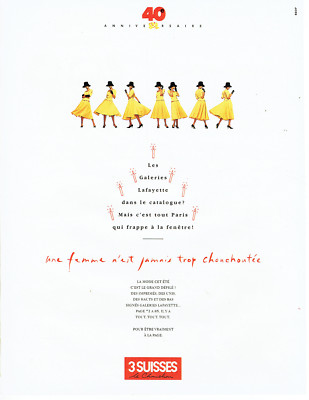Advertising 078 1990 40th Anniversary Les 3 Suisses Galeries Lafay